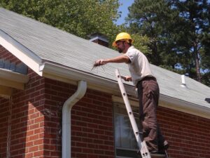 cleaning gutters